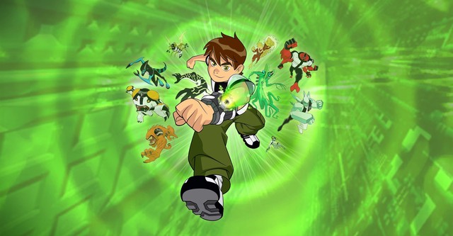 Ben Tennyson, personagem principal da série, usando o Omnitrix e se preparando para se transformar