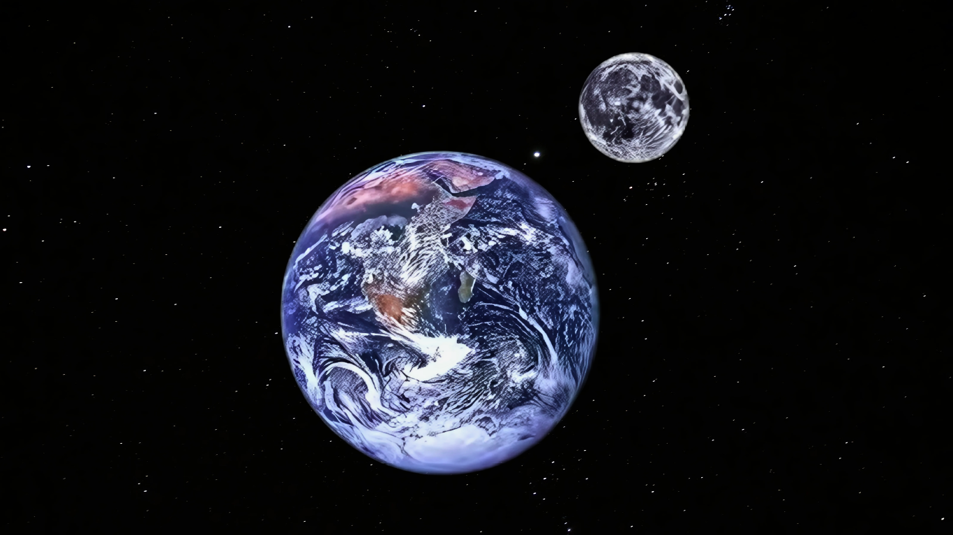 Planeta Terra e a Lua